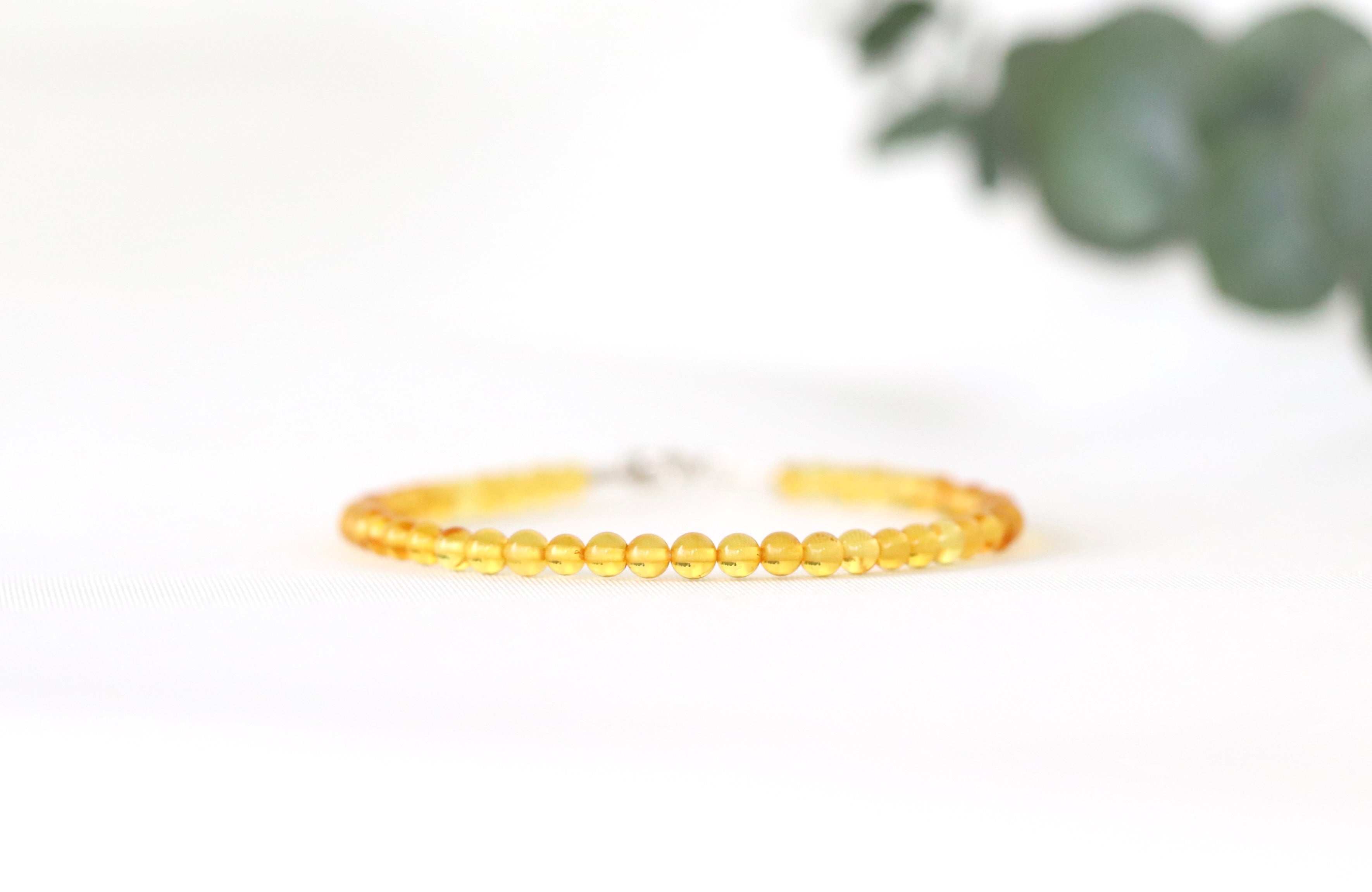 Dainty handmade Yellow Baltic Amber bracelet