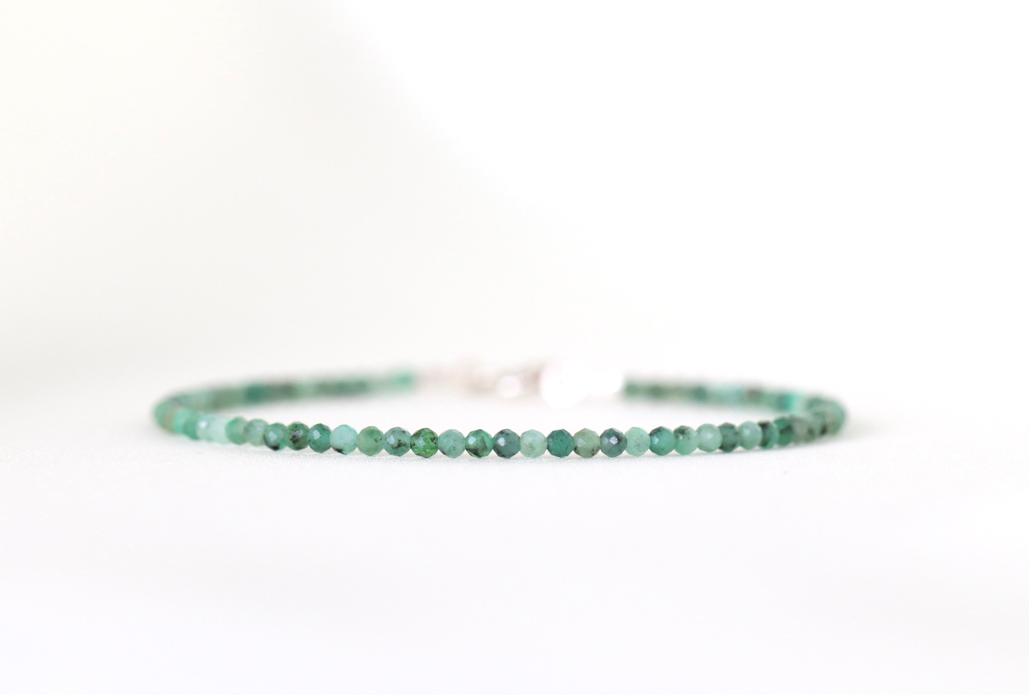 Delicate Colombian Emerald bracelet by Oberia Jewelry