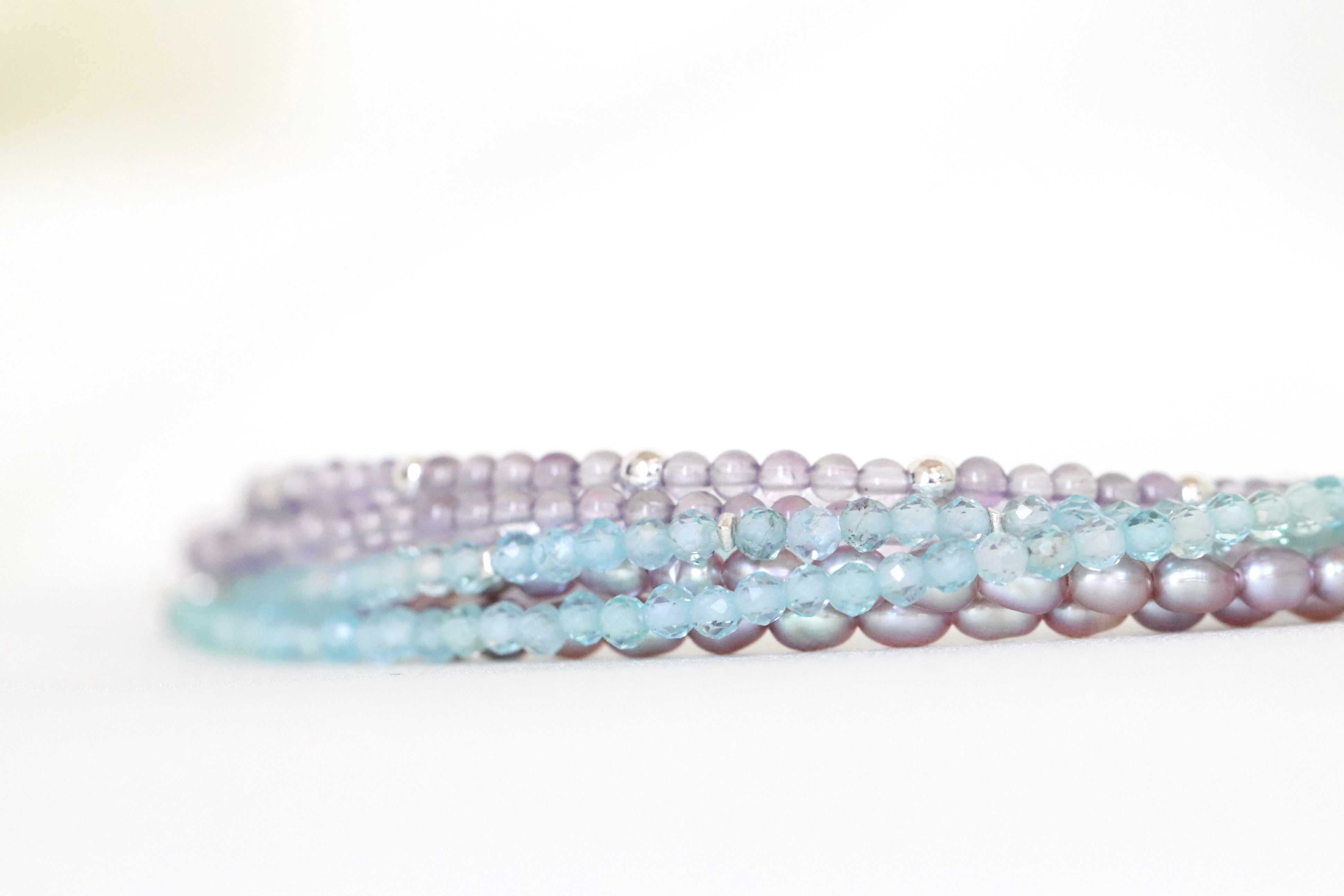 legant Blue Apatite bracelet, minimalist handmade jewelry with sterling silver accents