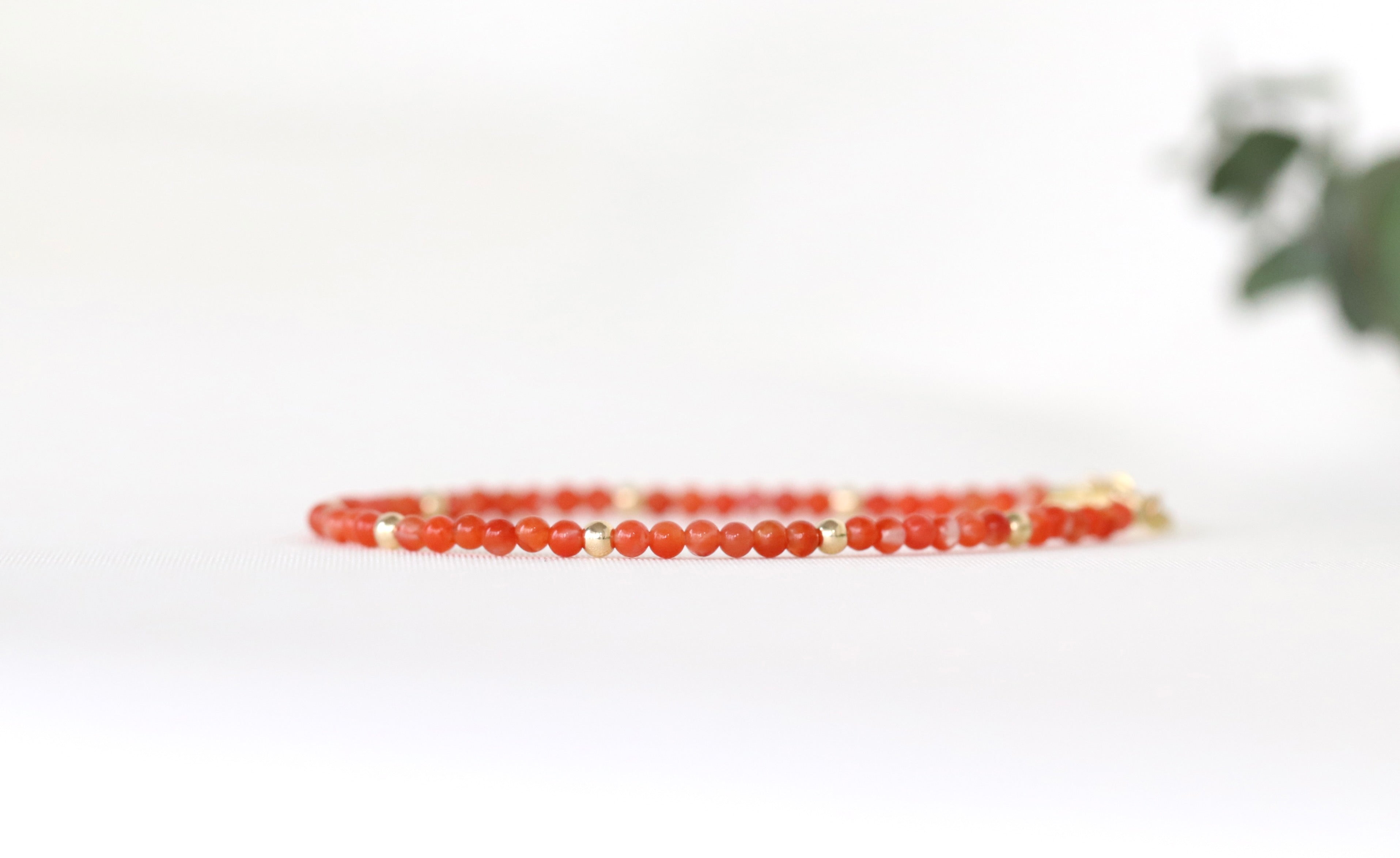 Elegant Carnelian bracelet with gold accents
