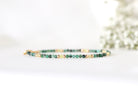 Elegant Tiny Emerald and Lemon Yellow Jade bracelet