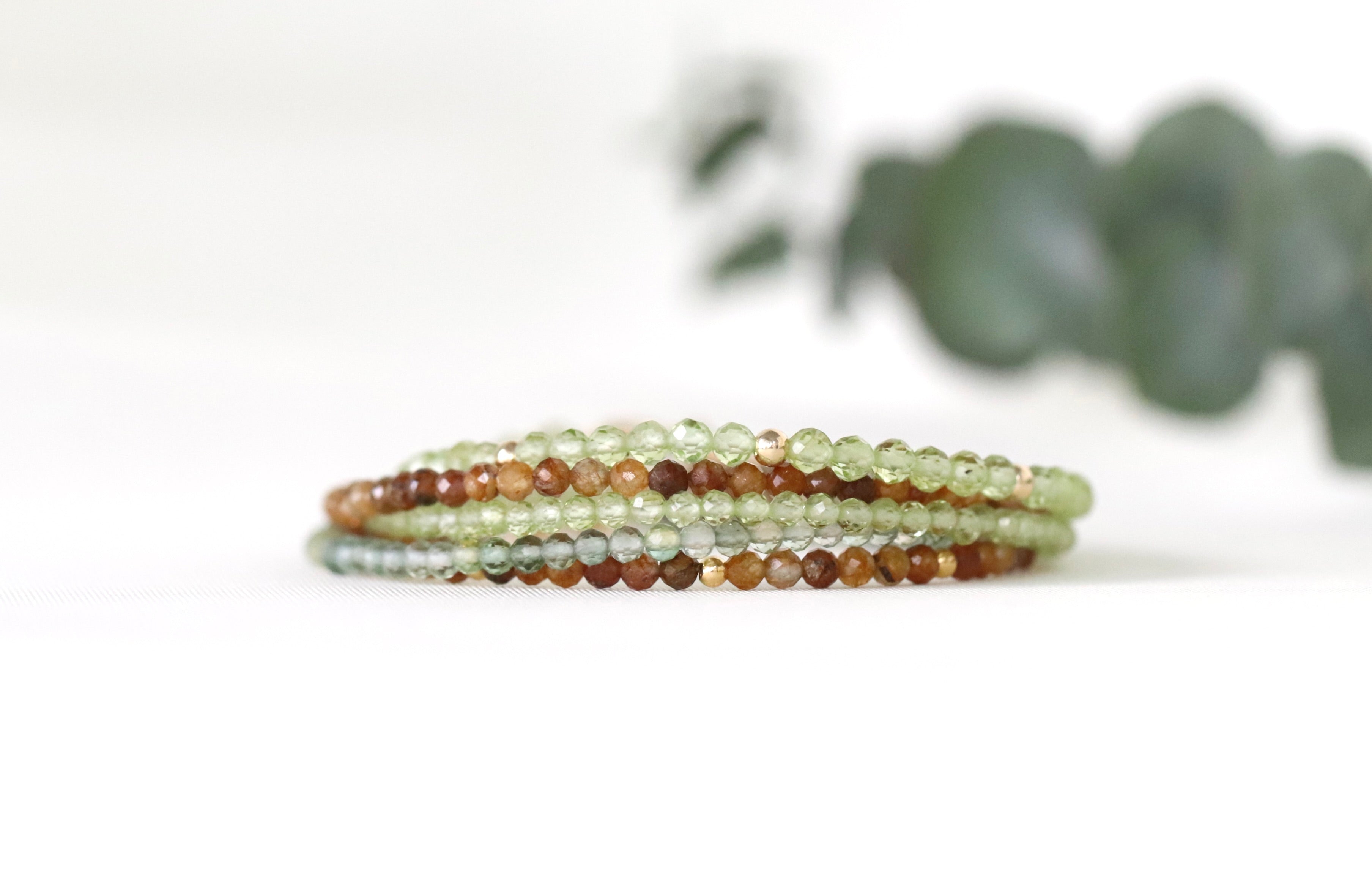 Elegant Green Amethyst bracelet by Oberia Jewelry, rose gold filled accents and timeless design