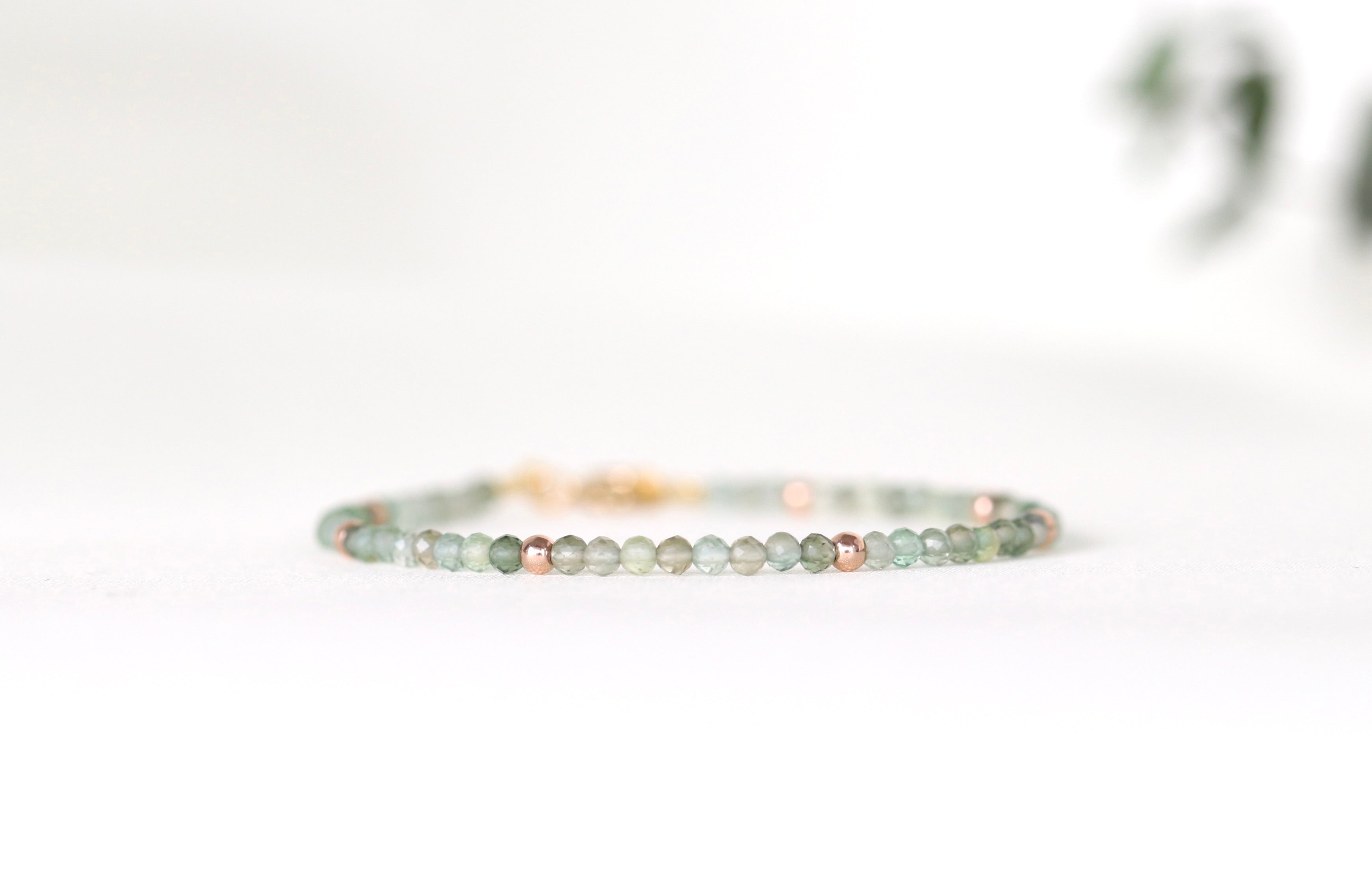 Elegant Green Amethyst and rose gold bracelet by Oberia