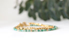 Elegant green Jade bracelet with gold accents