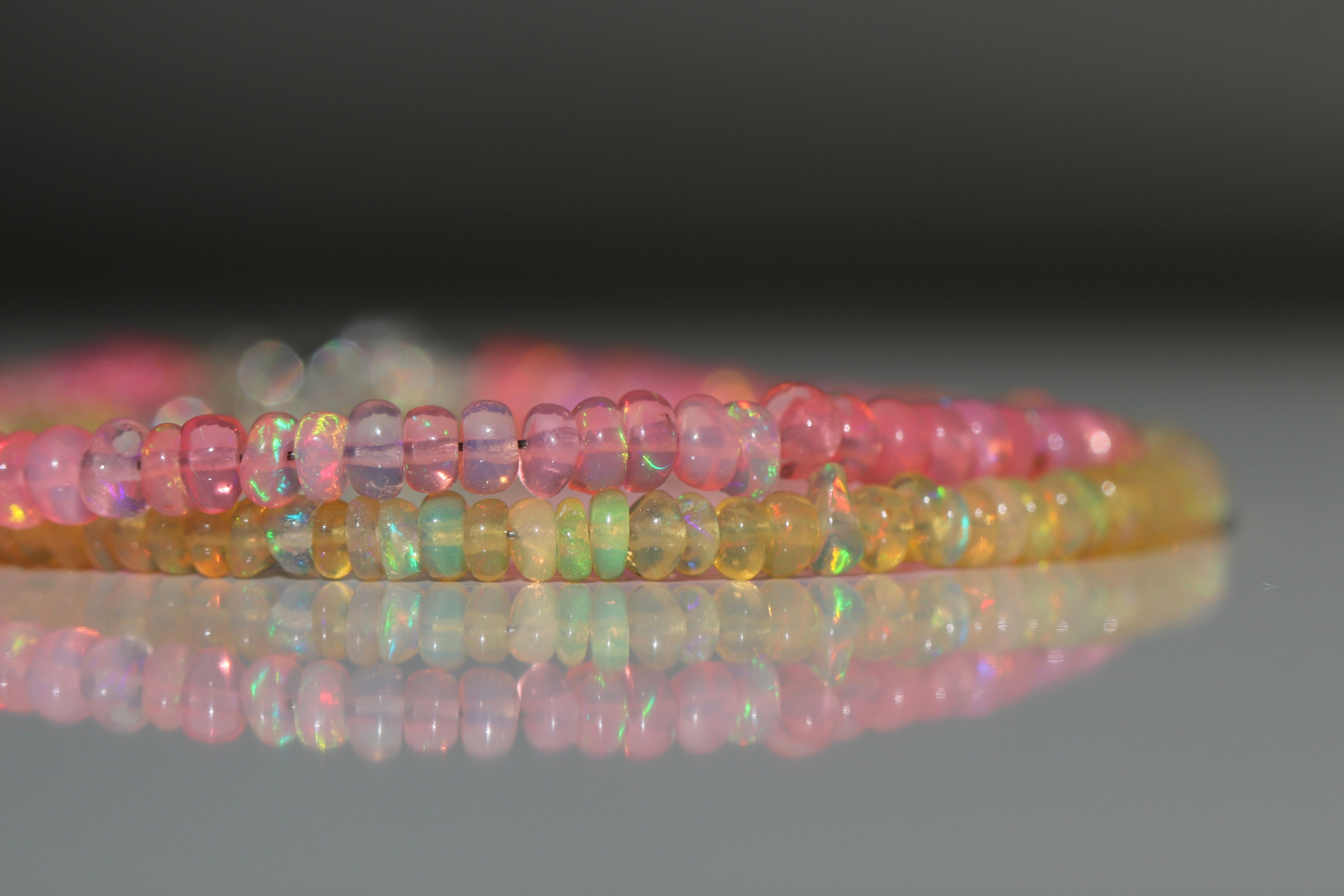 Elegant handmade Fire Pink Opal bracelet, minimalist jewelry with timeless charm by Oberia Jewelry