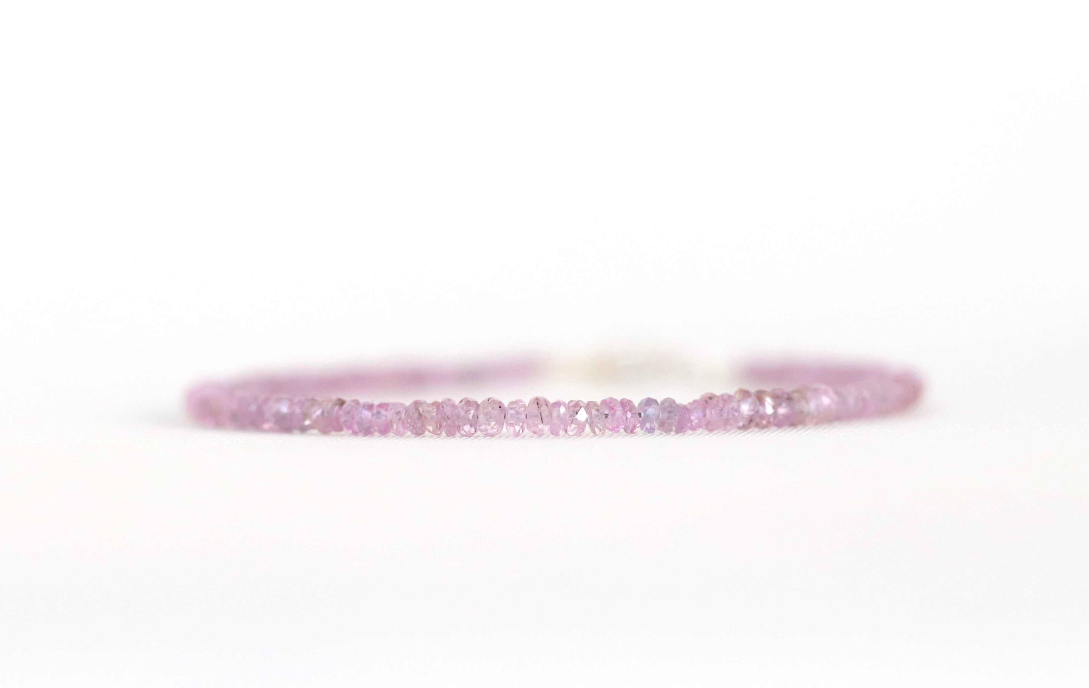 Elegant Pink Sapphire bracelet, handcrafted jewelry