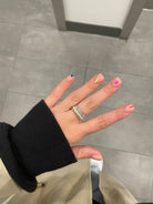 Elegant stretch ring with gold and silver beads