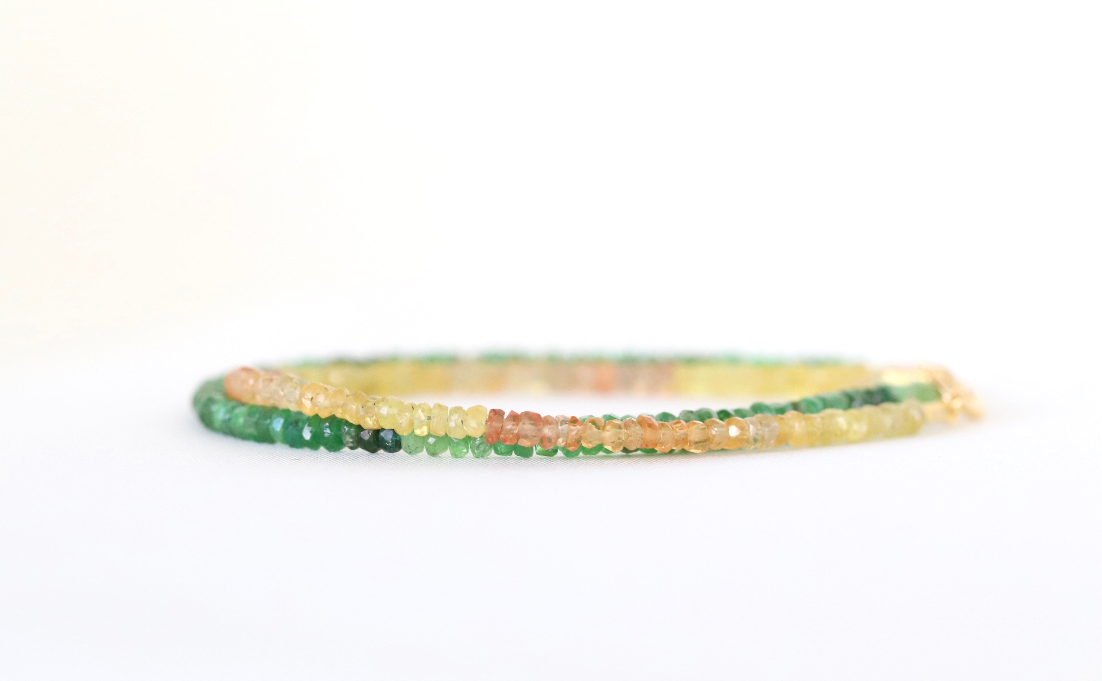 Elegant Yellow Orange Sapphire bracelet, handcrafted