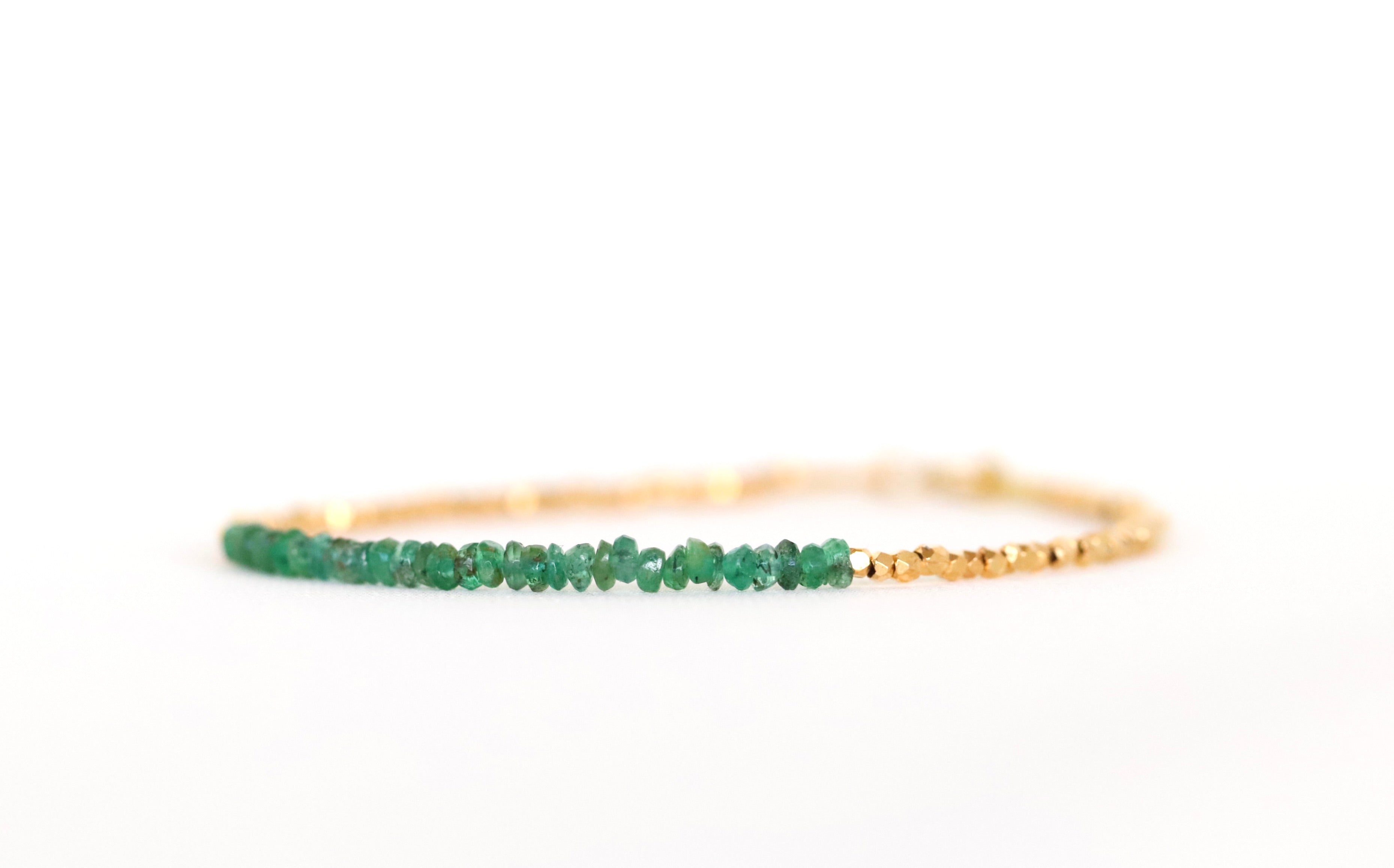 Elegant Zambian Emerald bracelet, handcrafted