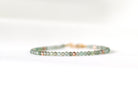 Green Amethyst bracelet with rose gold beads by Oberia Jewelry