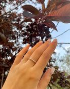 Handmade 14k gold filled and sterling silver beaded stretch ring, dainty minimalist jewelry by Oberia