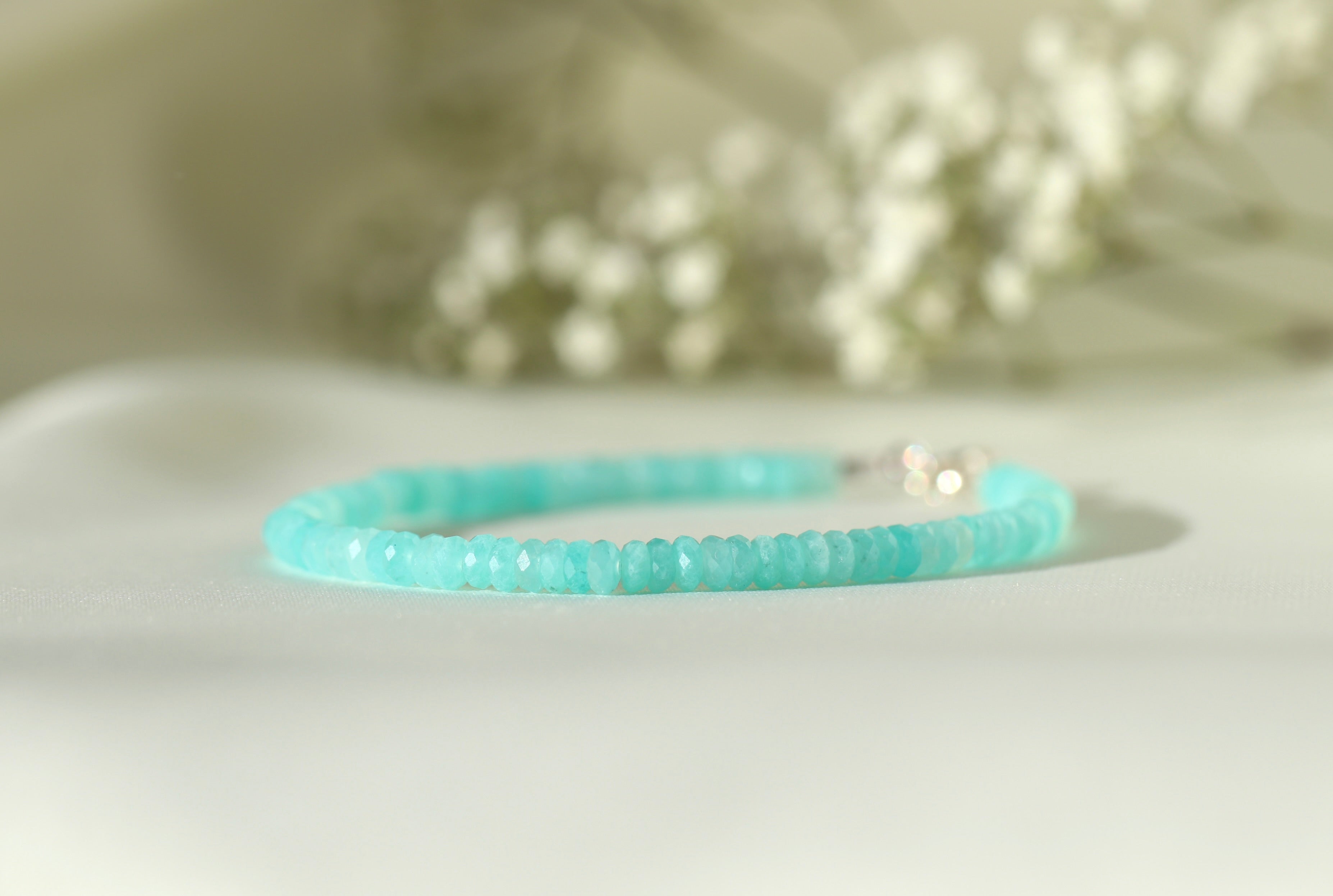 Handmade Amazonite bracelet, dainty minimalist jewelry by Oberia Jewelry