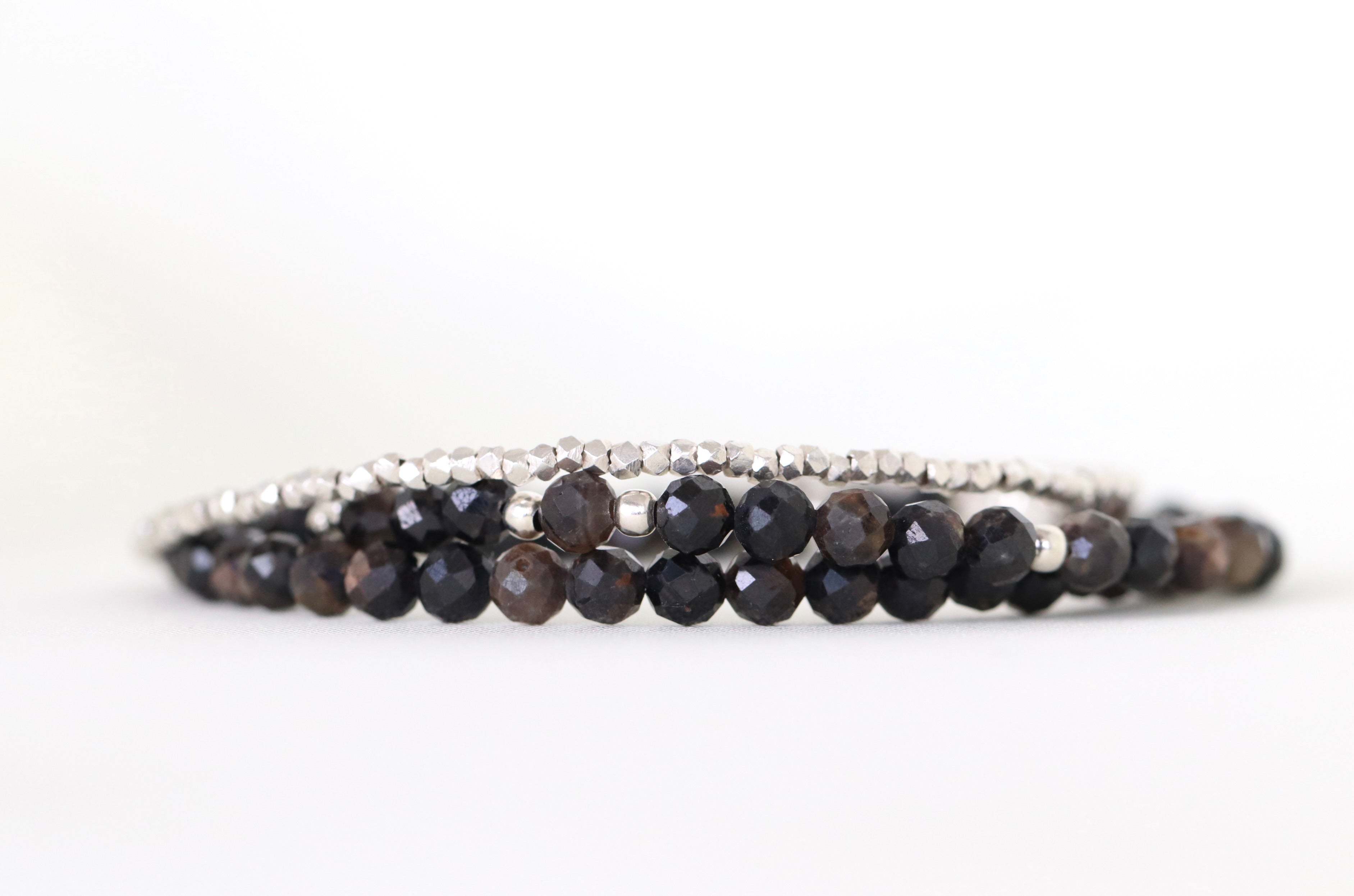 Handmade Black Star Sapphire bracelet, refined and elegant