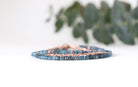 Handmade Dark Teal Blue Kyanite bracelet, dainty minimalist jewelry by Oberia Jewelry