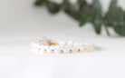 Handmade Mother of Pearl bracelet, dainty minimalist jewelry by Oberia Jewelry