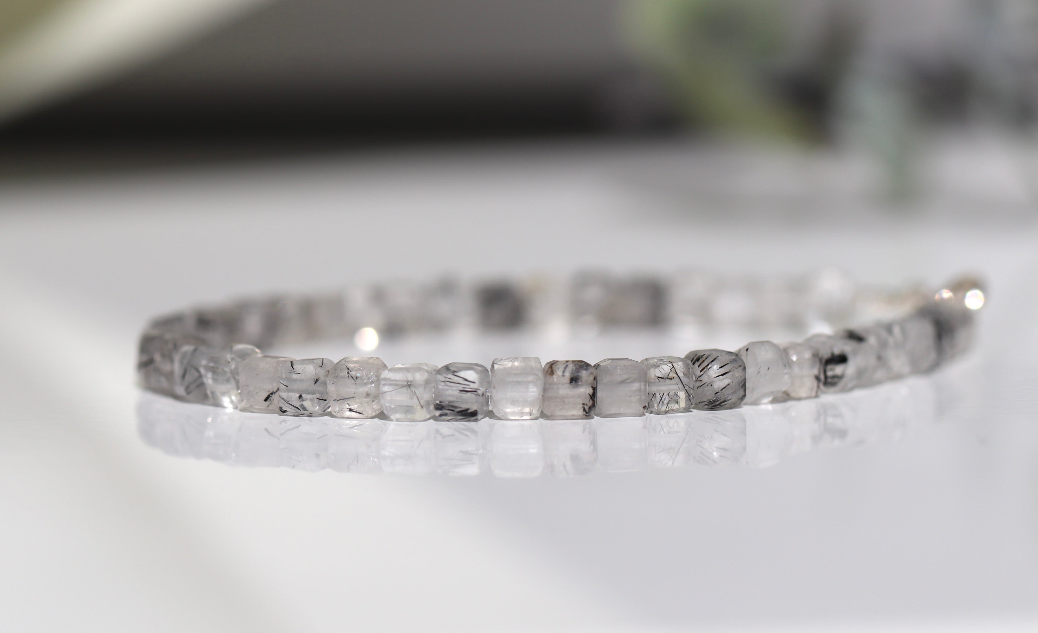 Handmade Rutilated Quartz bracelet, minimalist jewelry