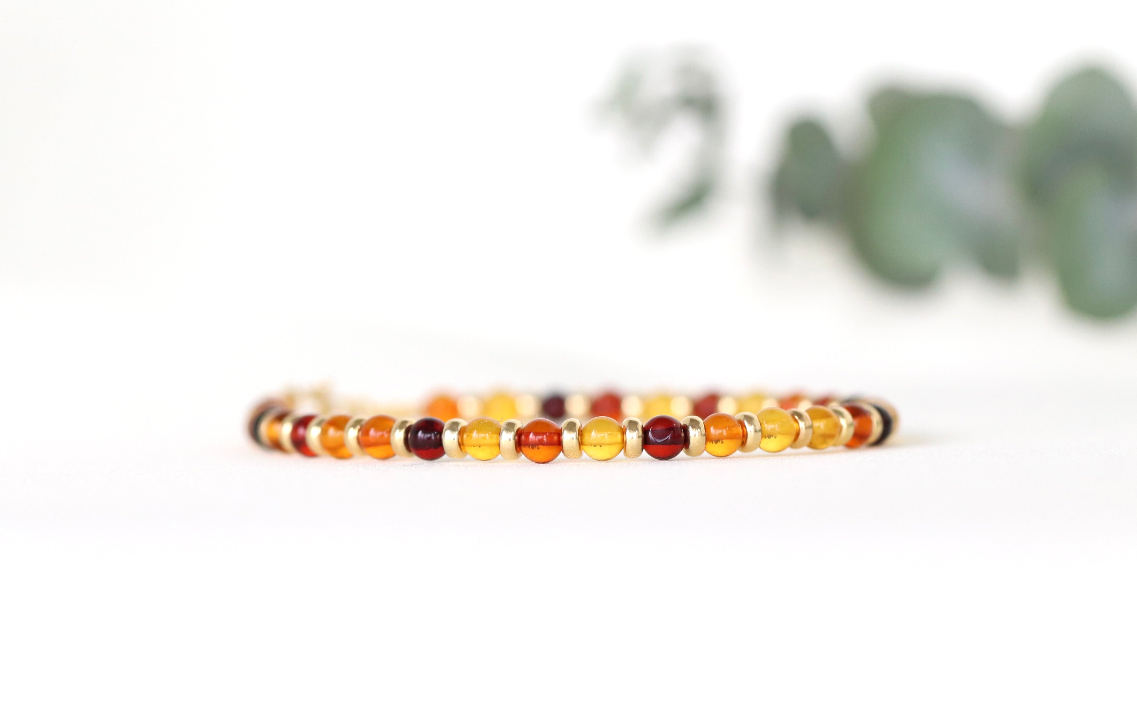 Minimalist Baltic Amber adjustable bracelet
