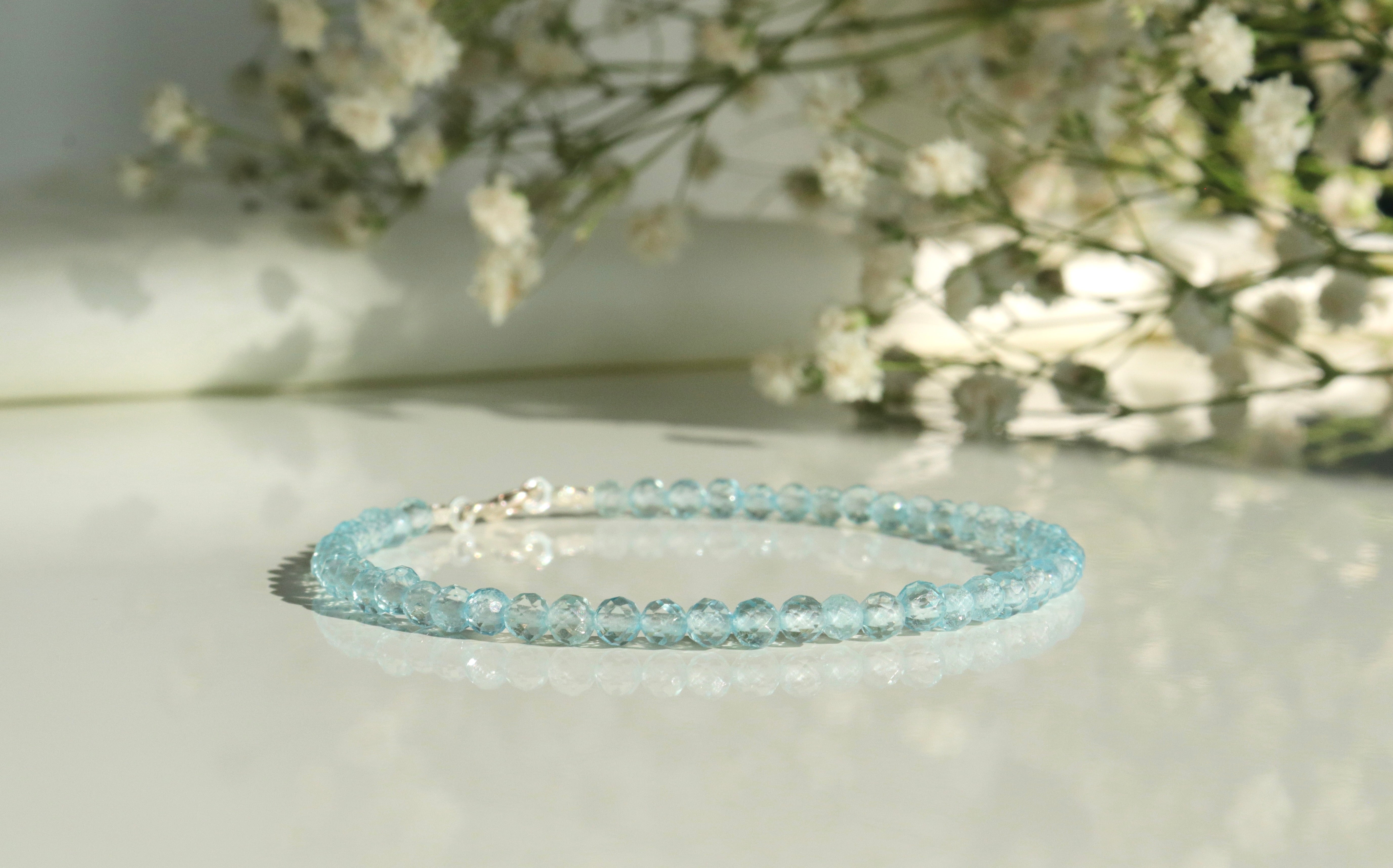 Minimalist Blue Topaz bracelet, timeless design