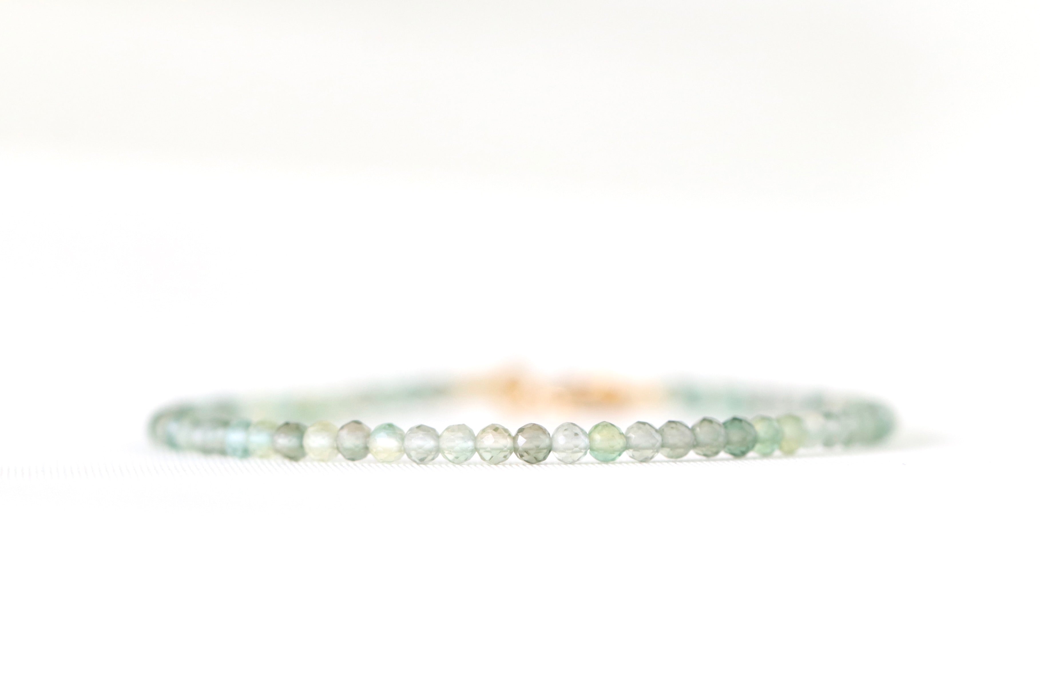 Minimalist Green Amethyst bracelet 3mm, handmade by Oberia Jewelry with elegant timeless design