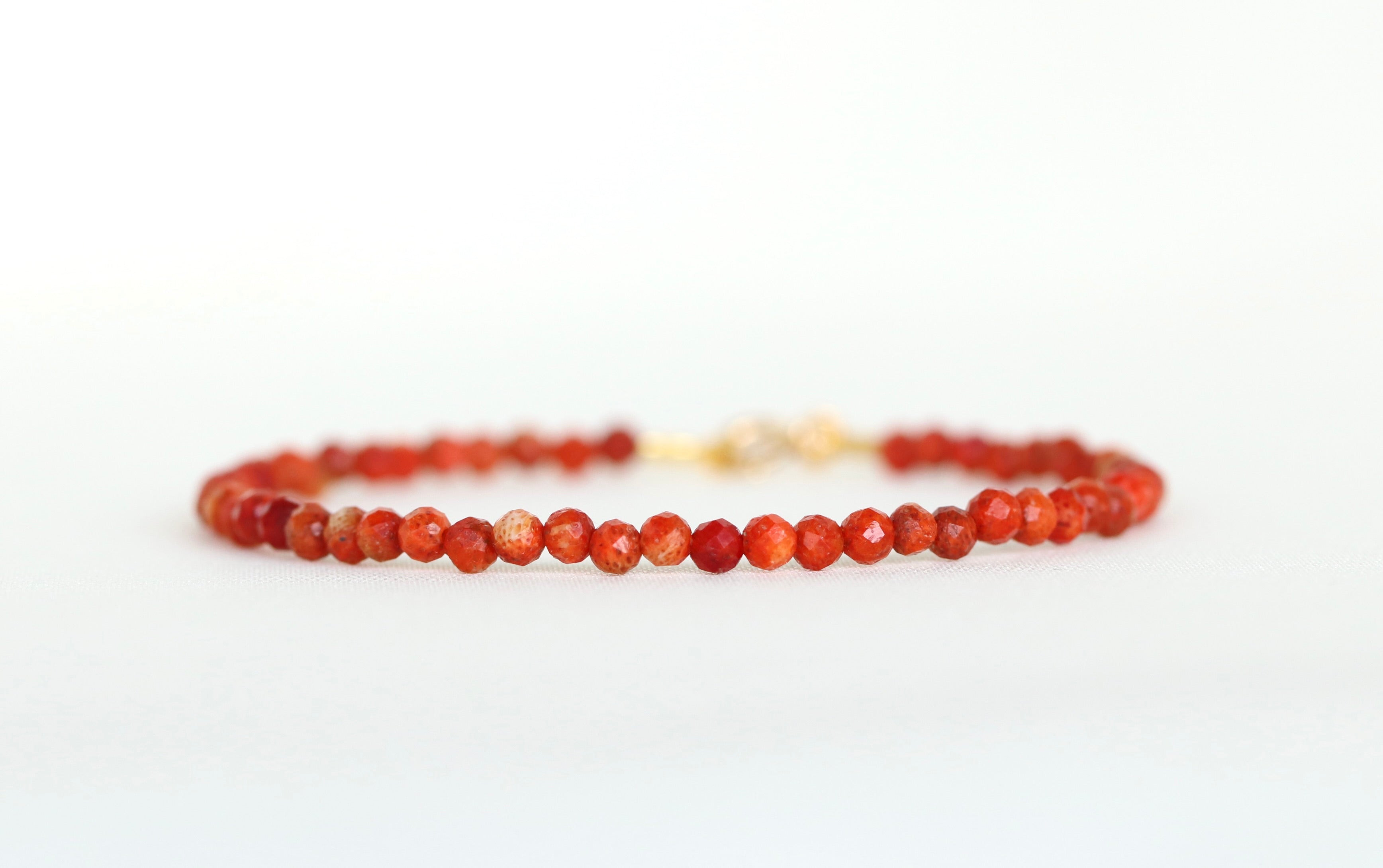 Minimalist Italian Red Coral 3mm bracelet