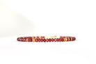 Minimalist 3mm Malaya Garnet bracelet, gold vermeil
