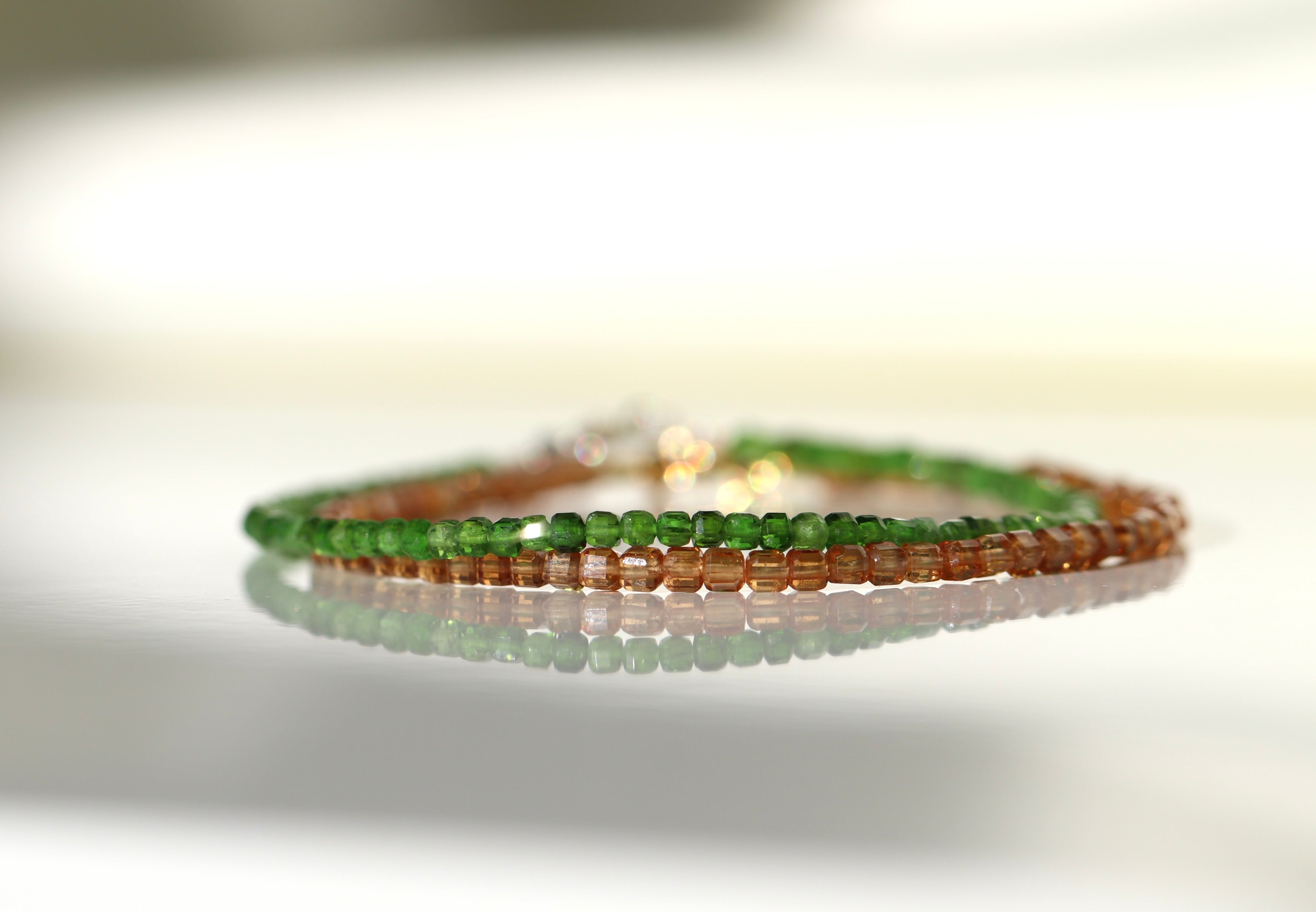 Minimalist orange Garnet bracelet, timeless design