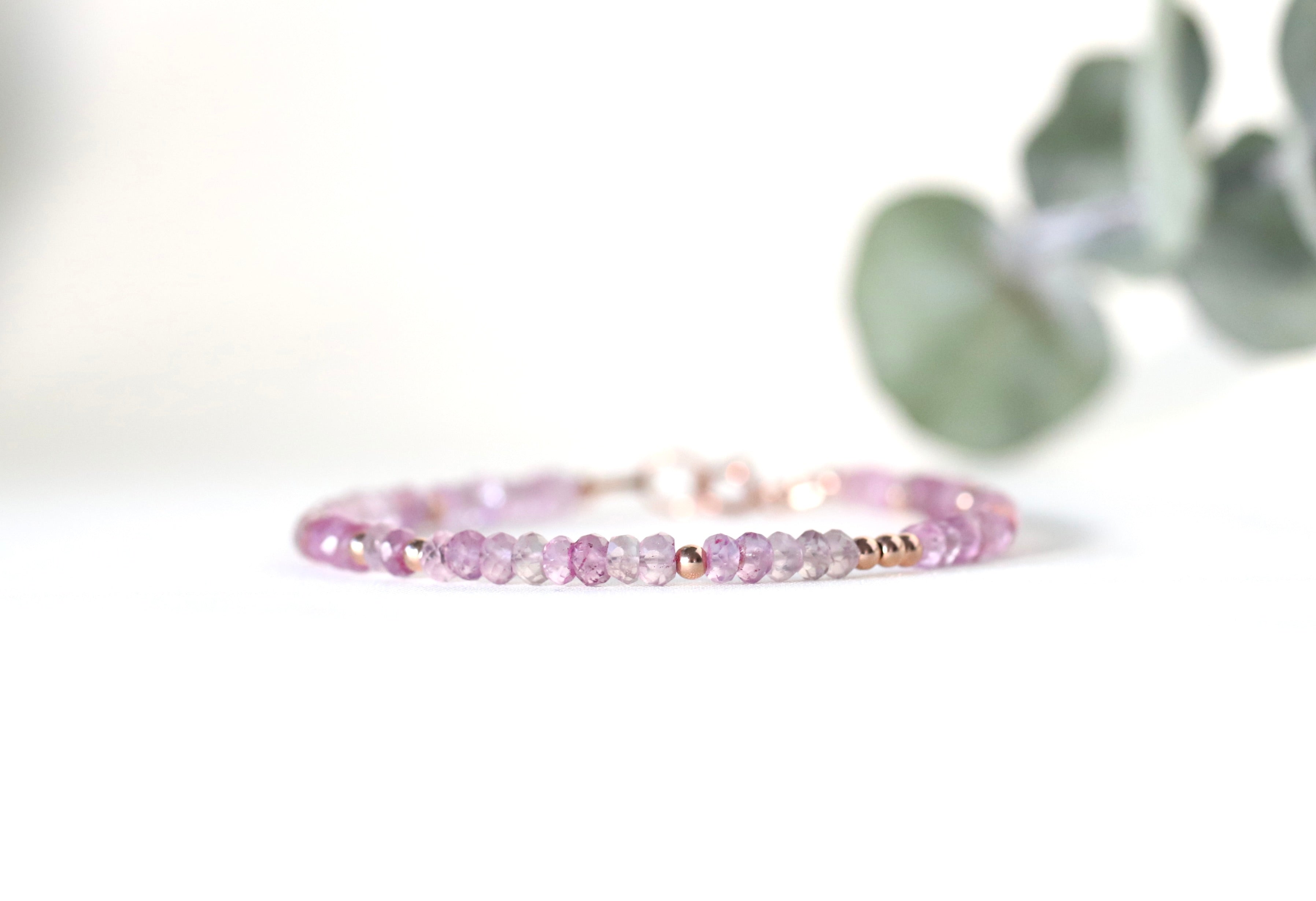 Minimalist Pink Amethyst bracelet, elegant design