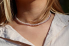 Minimalist rice pearl necklace, timeless design