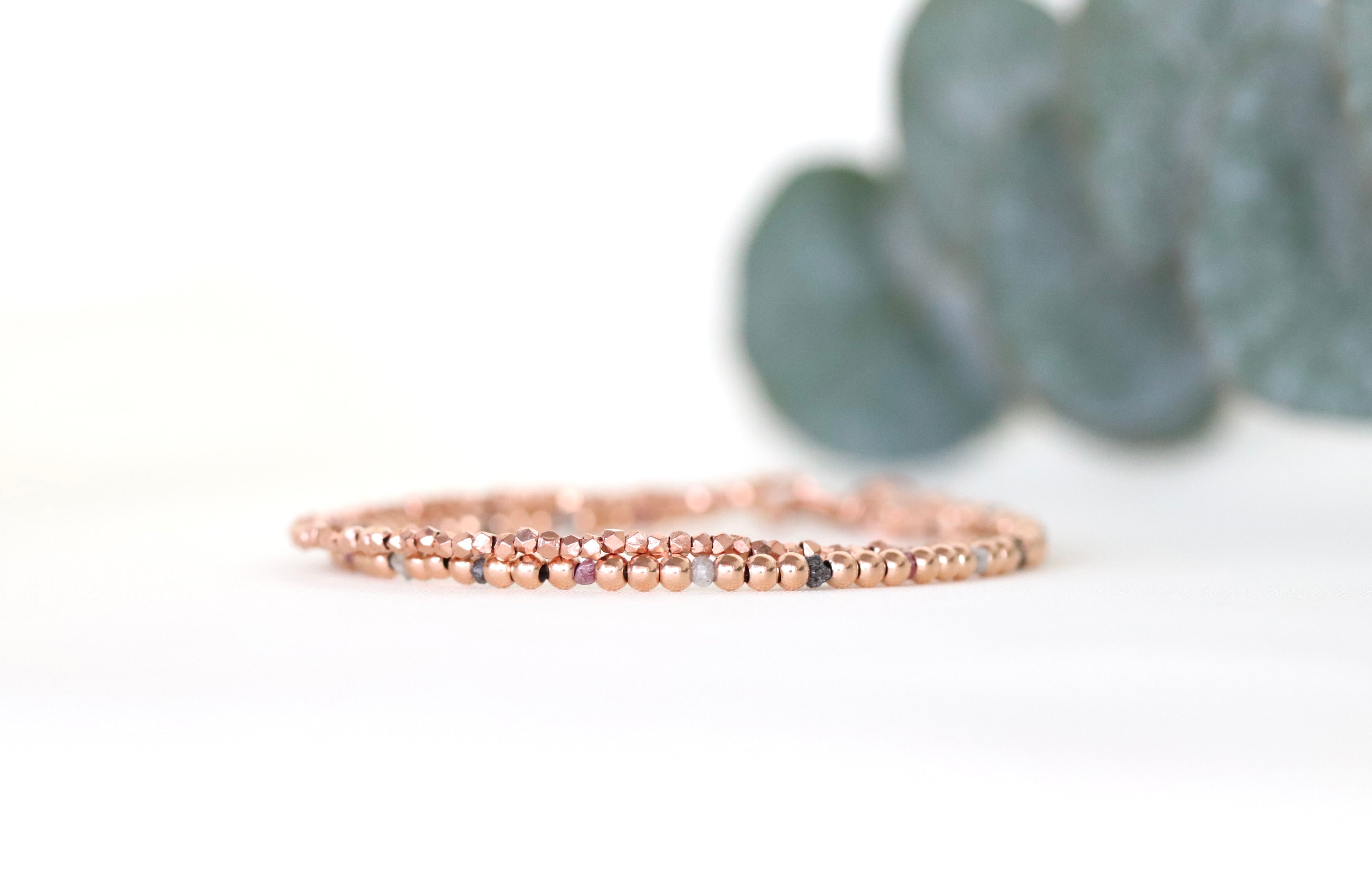 Minimalist Rose Gold Vermeil bead bracelet