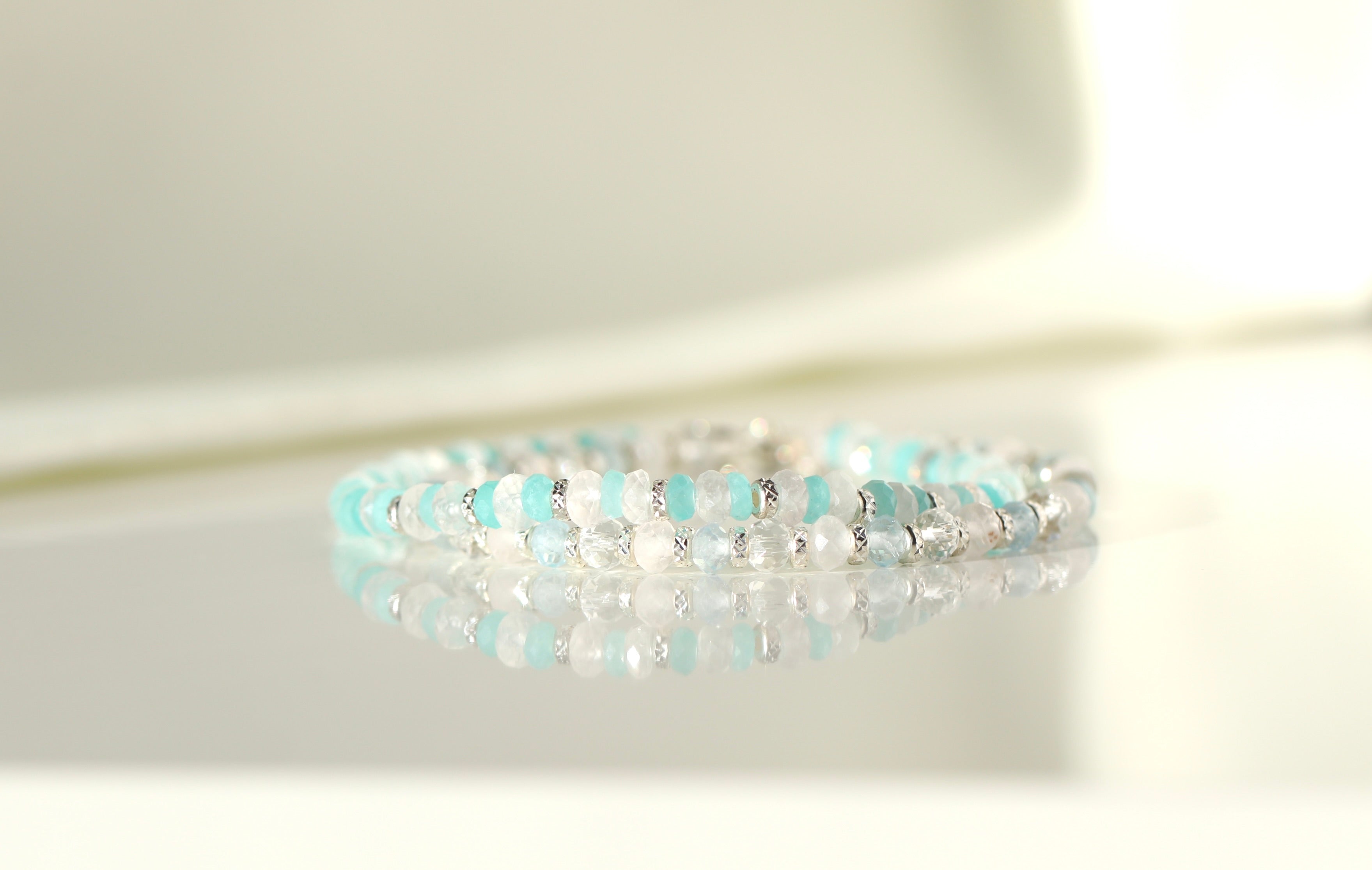 Minimalist Rose Quartz 4mm bracelet, handcrafted with silver clasp for timeless elegance