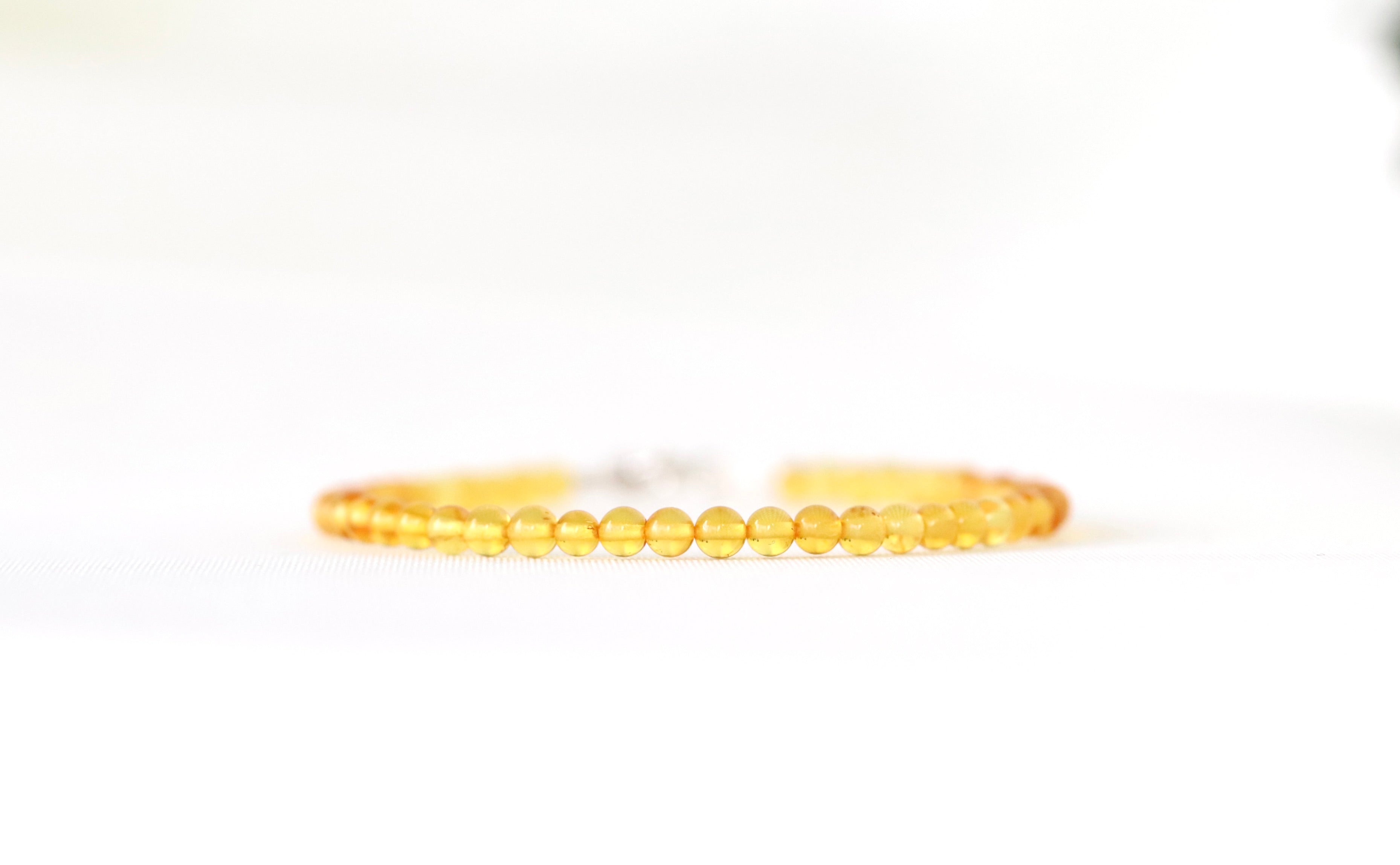 Minimalist Yellow Baltic Amber bracelet