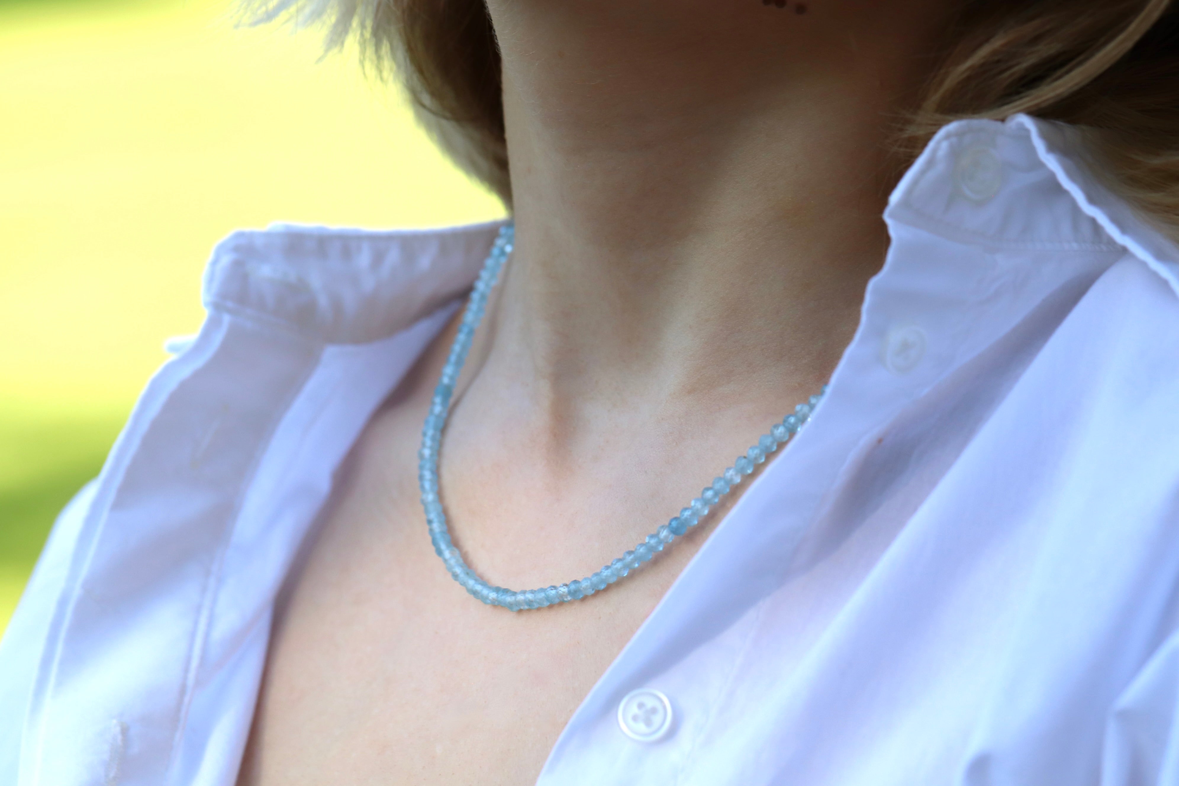 Oberia Jewelry 4mm Aquamarine necklace