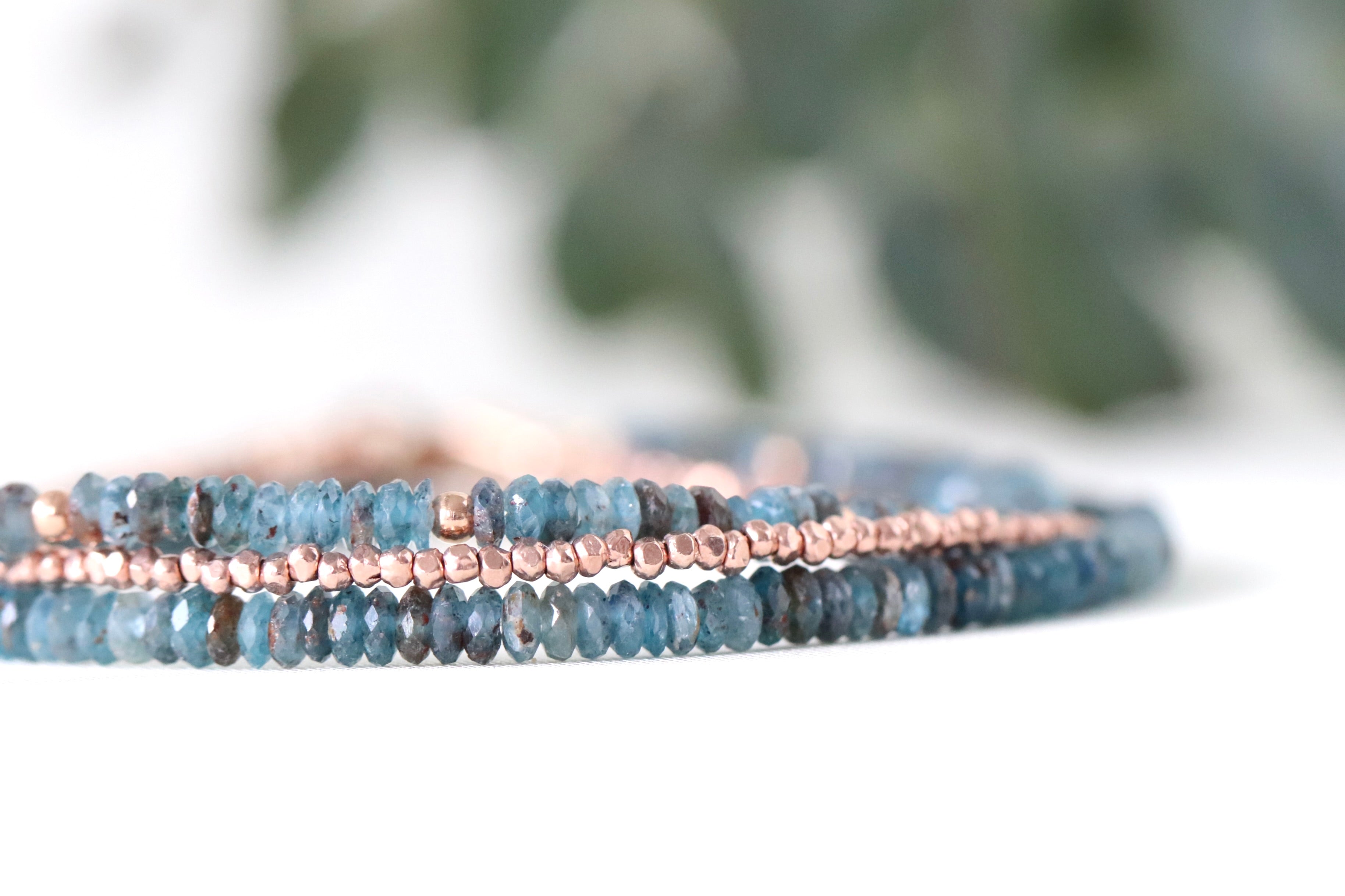 Oberia Jewelry Dark Teal Blue Kyanite bracelet