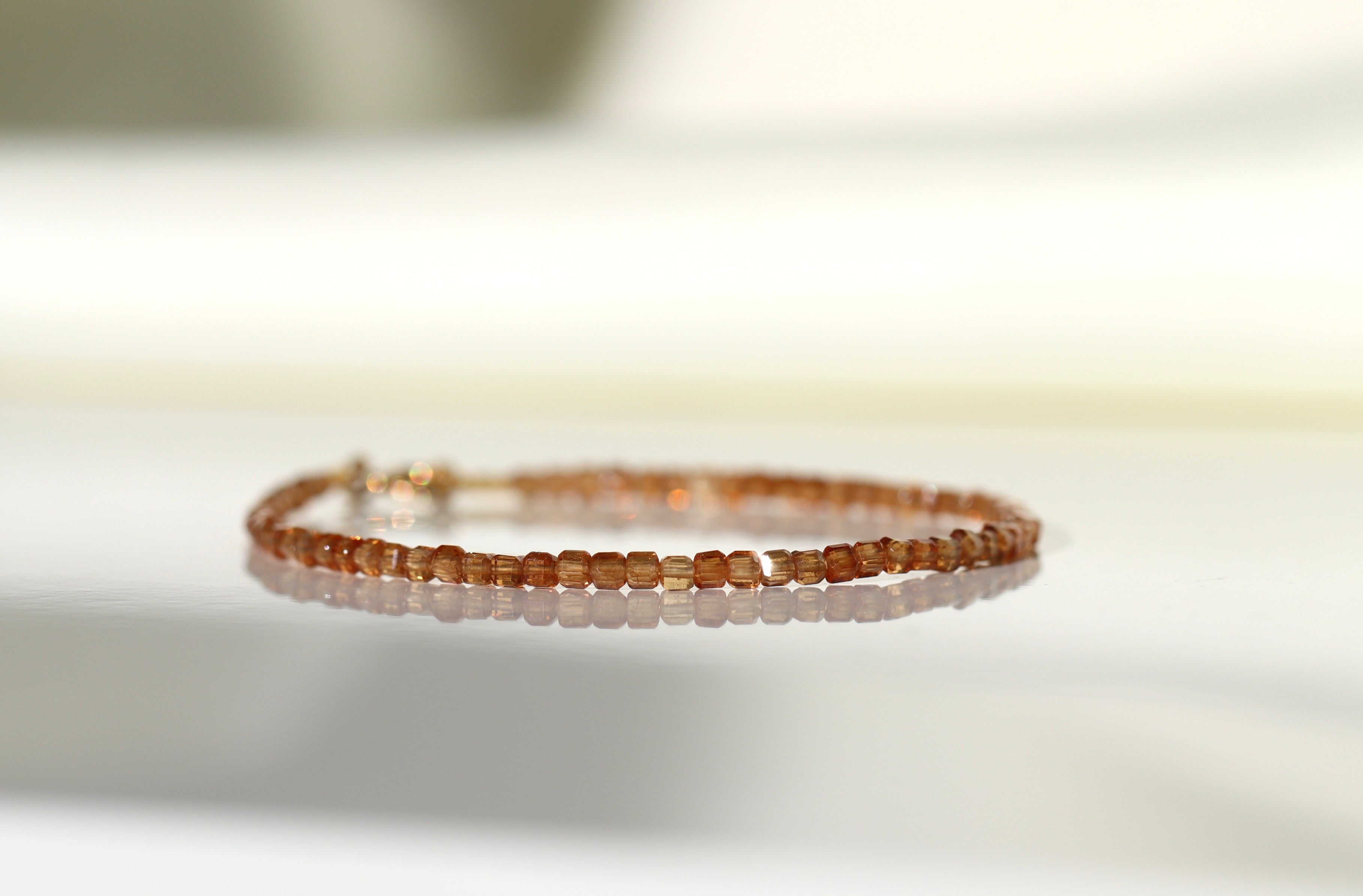 Orange Garnet bracelet by Oberia Jewelry