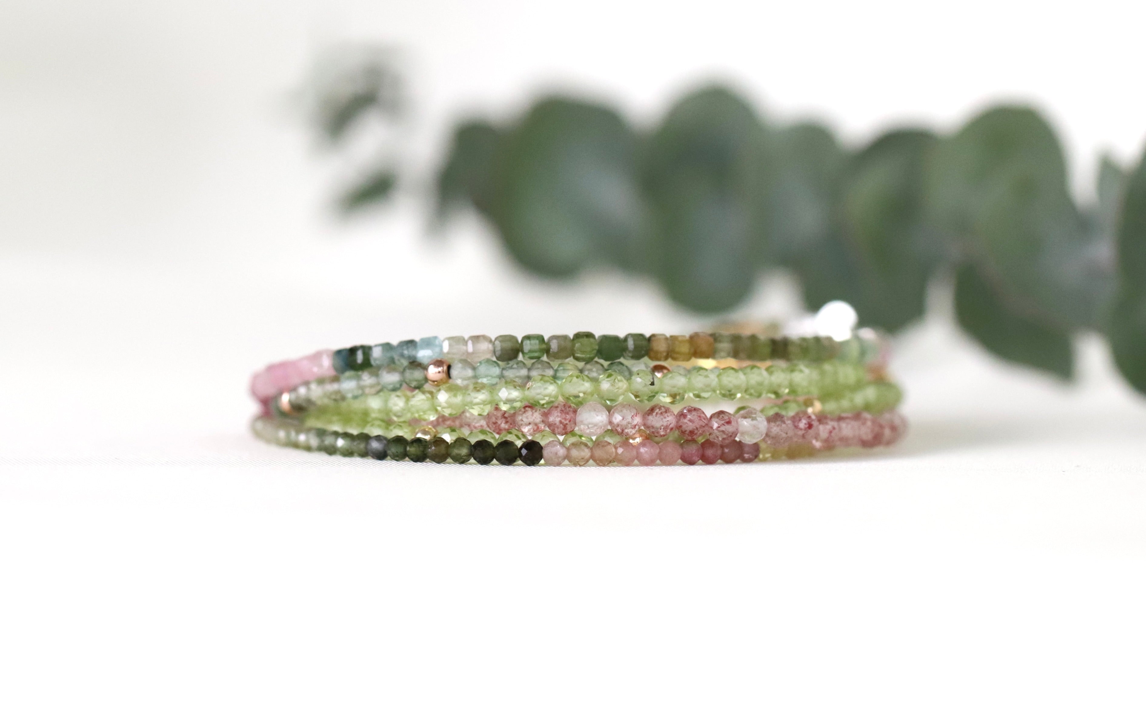 Timeless Green Amethyst bracelet with rose gold accents